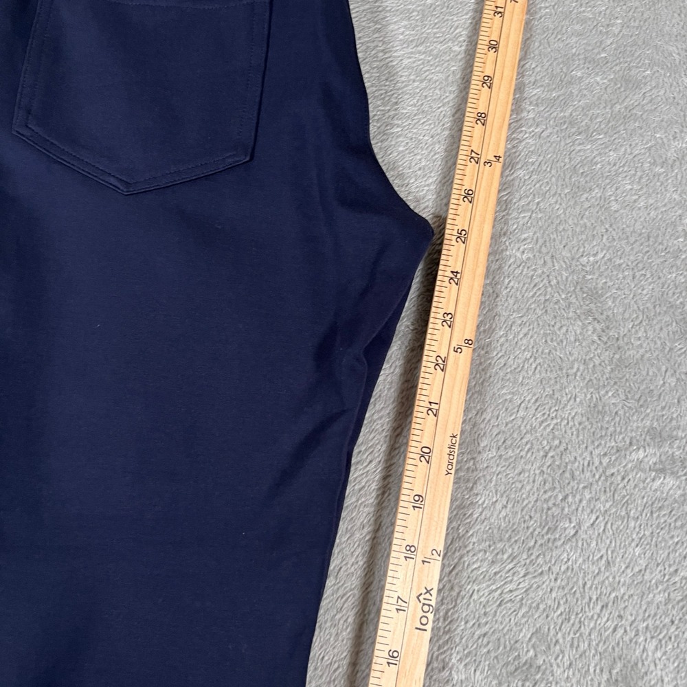 Allison Izu Pants Womens Large Navy Blue Pull On Stretch Slim Fit Tapered Career - Picture 6 of 8